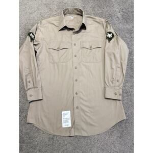Flying Cross Certified Button Down Khaki Shirt Long Sleeve 16 32/33 uniform